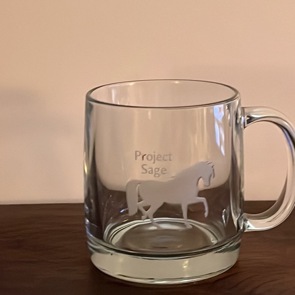 Horse Etched Clear Glass Coffee Mug 13oz Cup - Picture 4 of 5